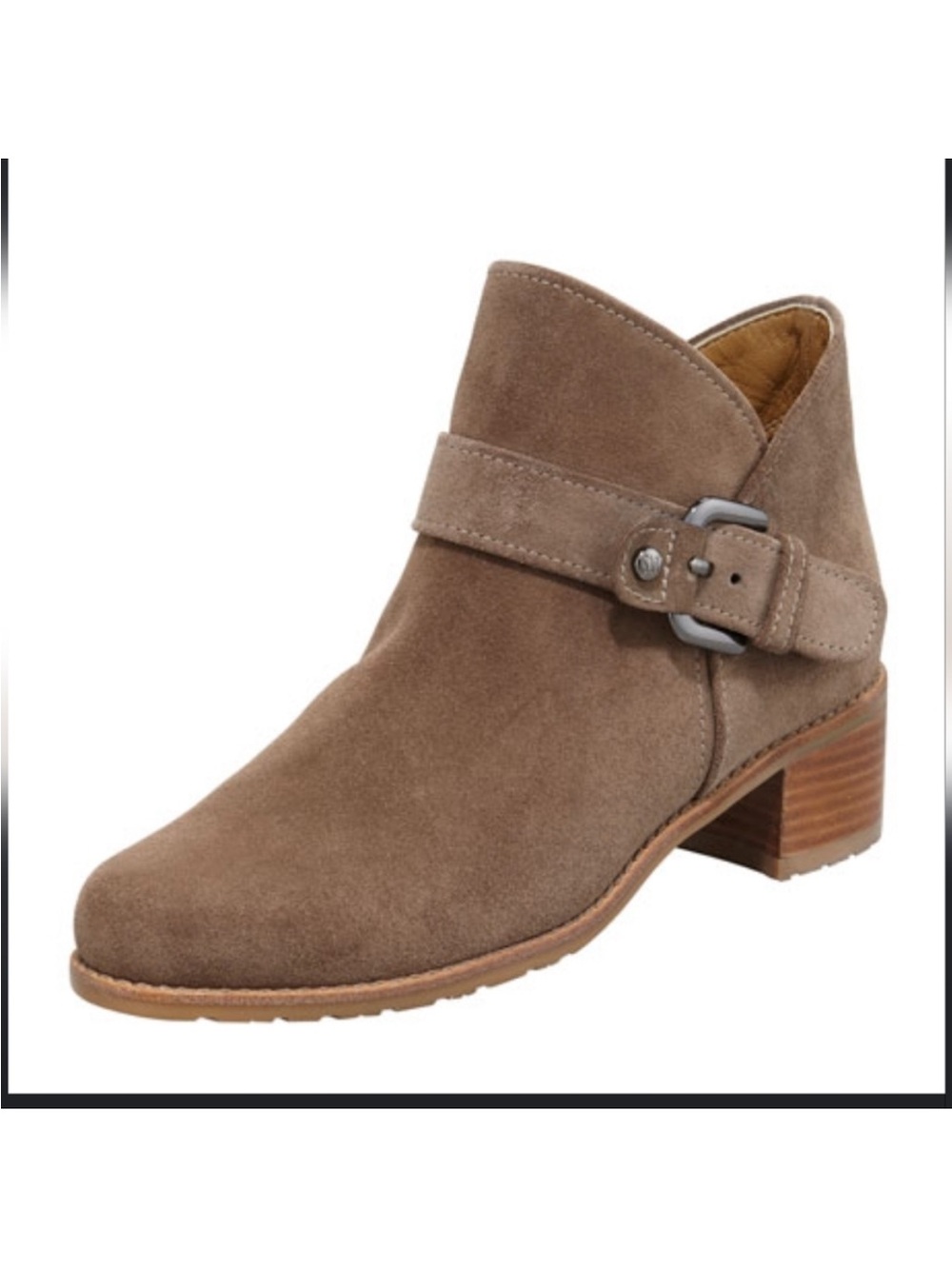 Stuart Weitzman Dude Suede Buckled Booties